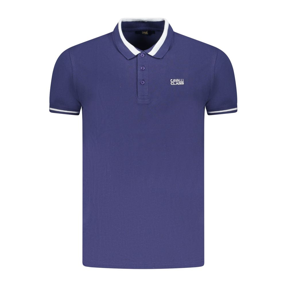 Cavalli Class Blue Cotton Men Polo Shirt -   -  Cavalli Class.