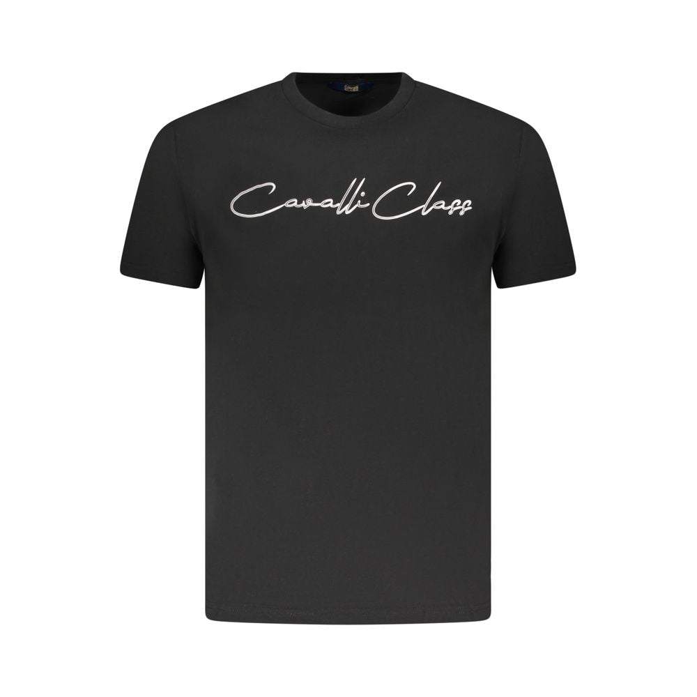 Cavalli Class Black Cotton Men T-Shirt -   -  Cavalli Class.