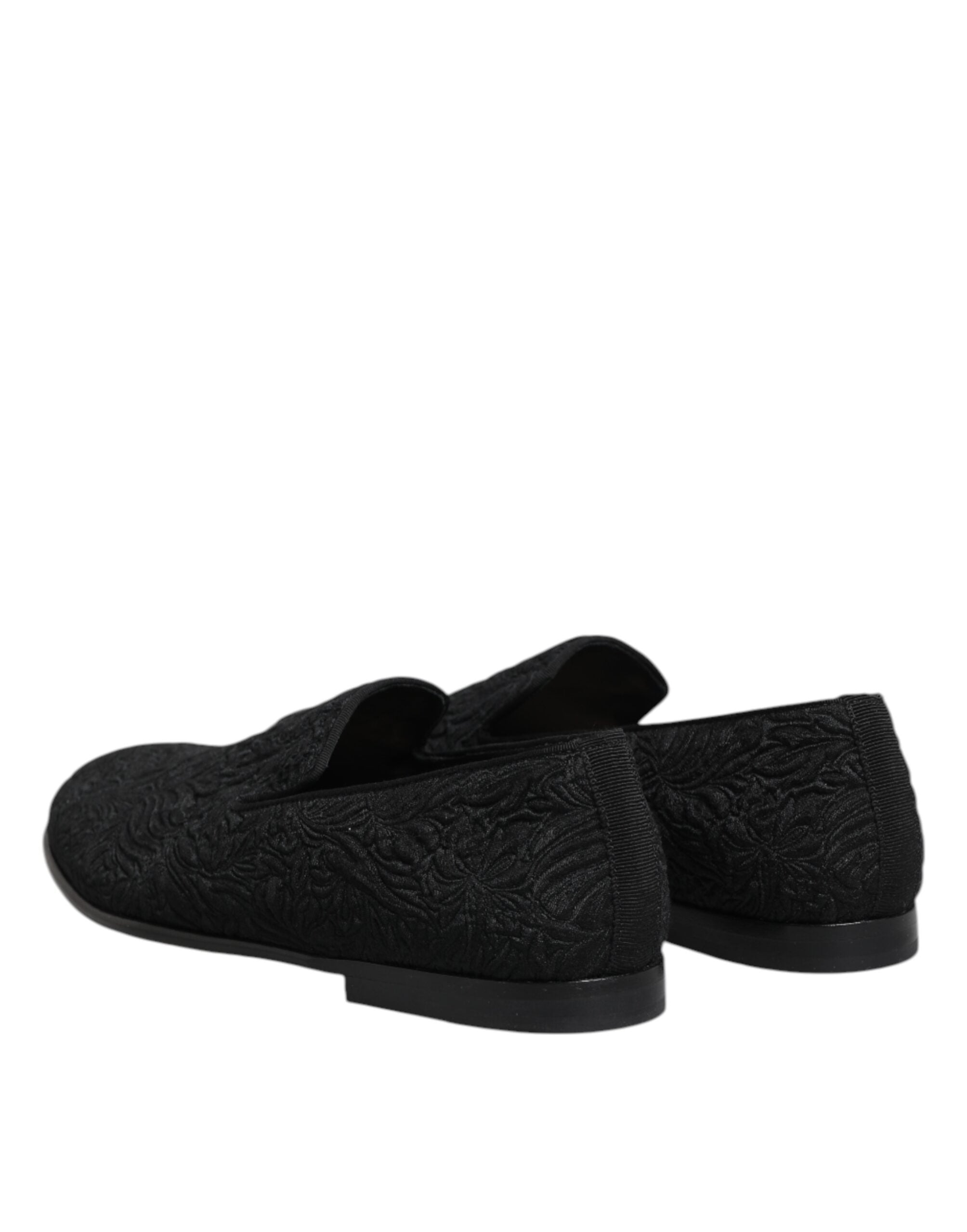 Dolce & Gabbana Black Jacquard Slip On Loafers Formal Shoes -   -  Dolce & Gabbana.