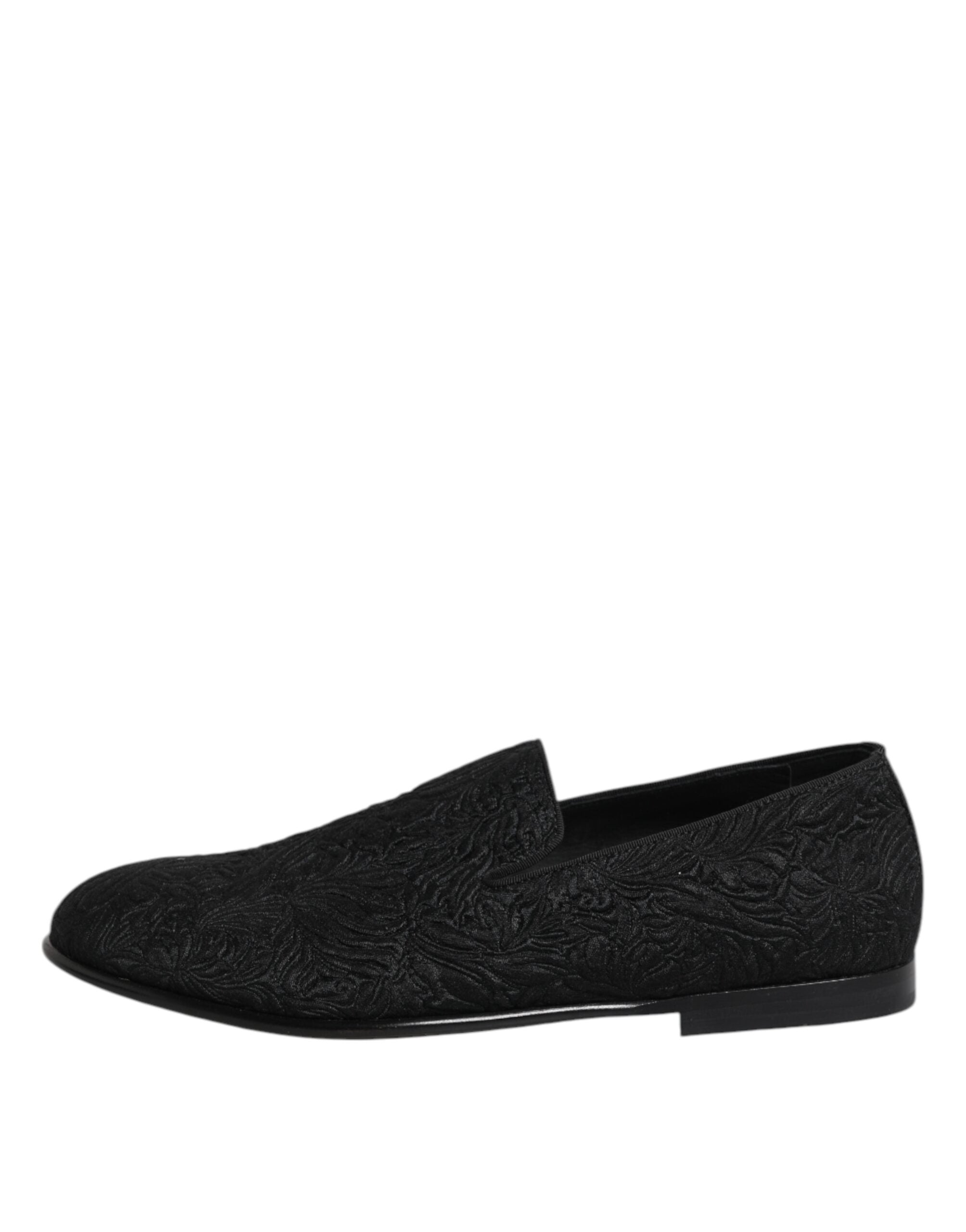 Dolce & Gabbana Black Jacquard Slip On Loafers Formal Shoes -   -  Dolce & Gabbana.