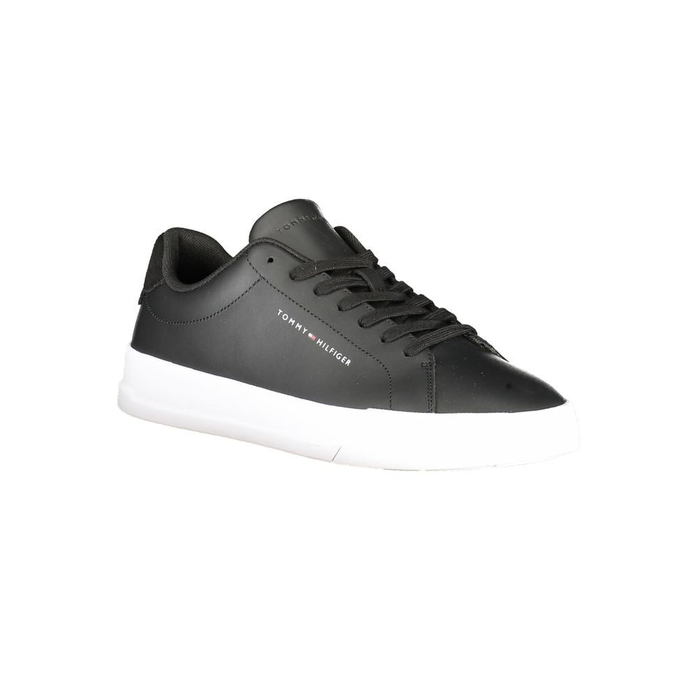 Tommy Hilfiger Black Leather Men Sneaker -   -  Tommy Hilfiger.