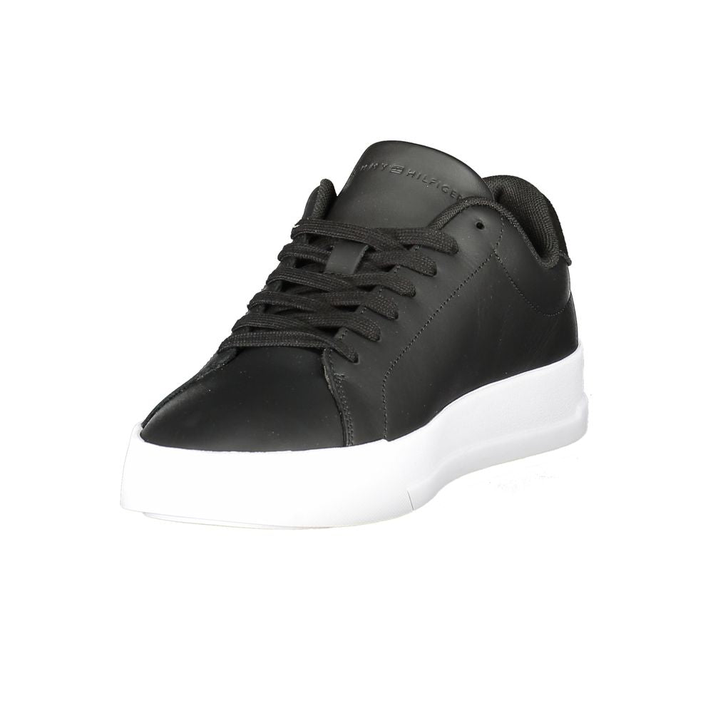 Tommy Hilfiger Black Leather Men Sneaker -   -  Tommy Hilfiger.