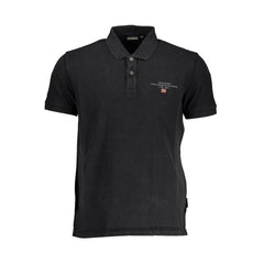 Napapijri Black Cotton Men Polo Shirt -   -  Napapijri.