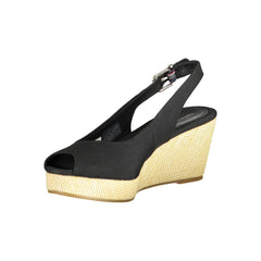 Tommy Hilfiger Black Leather Women Sandal -   -  Tommy Hilfiger.