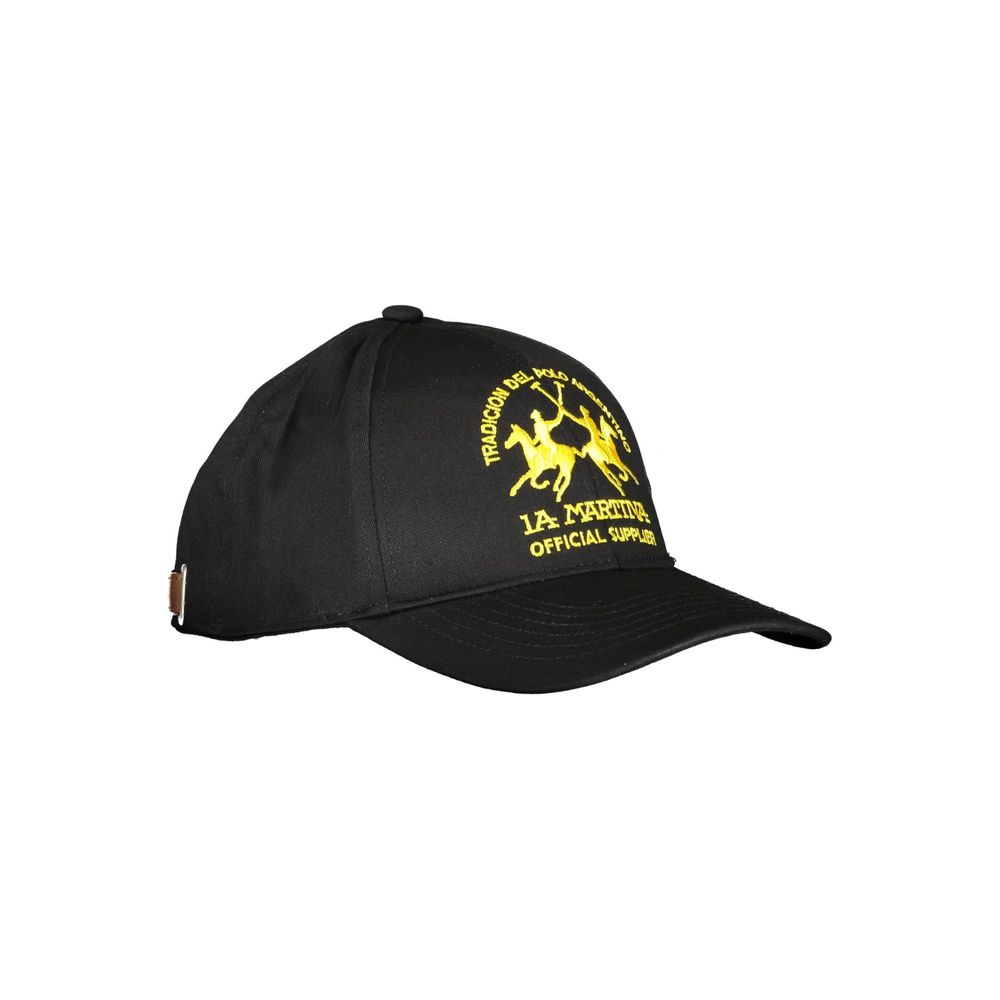 La Martina Black Cotton Men Cap -   -  La Martina.