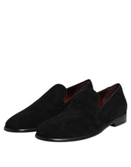 Dolce & Gabbana Black Suede Slip On Loafers Formal Shoes -   -  Dolce & Gabbana.