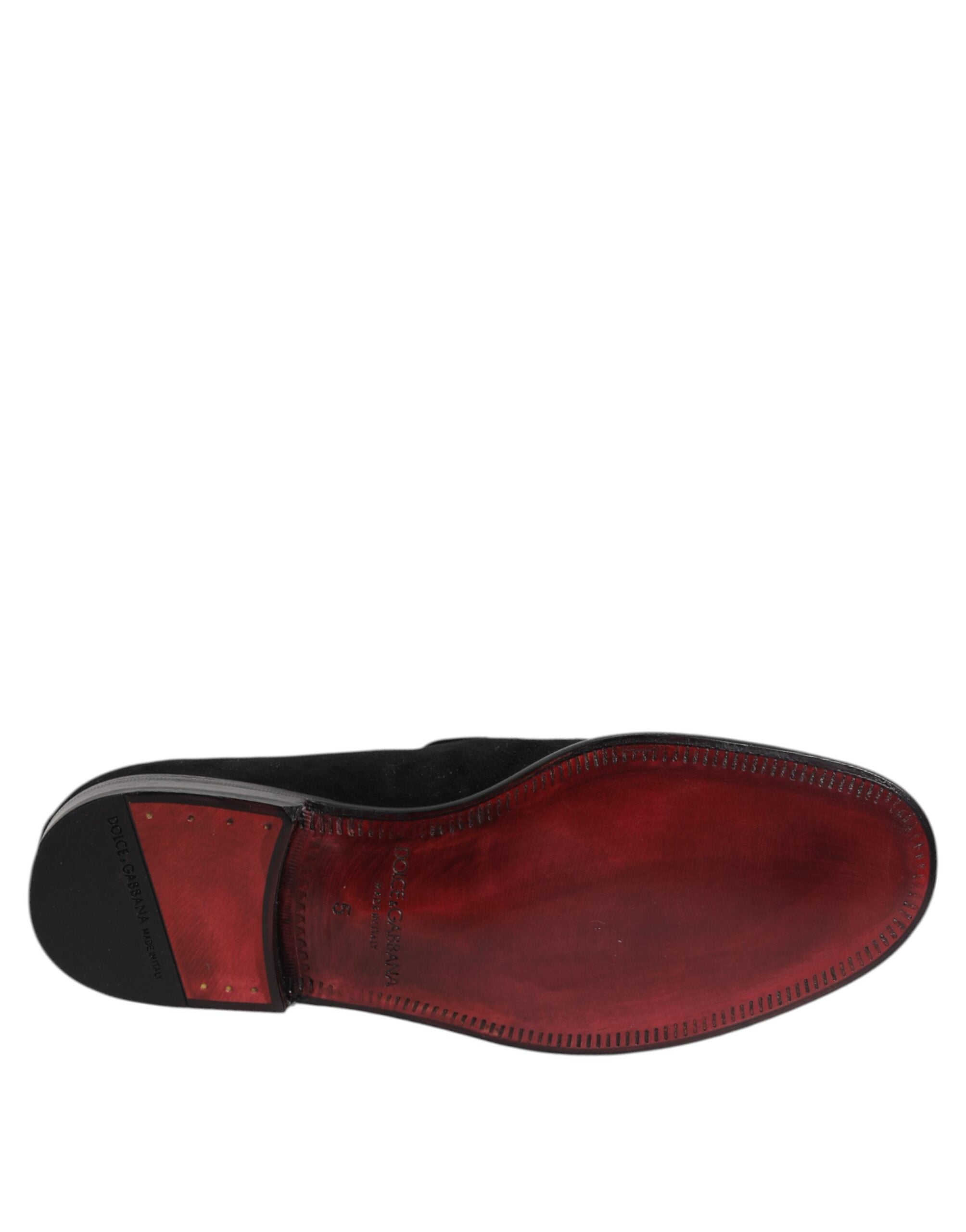 Dolce & Gabbana Black Suede Slip On Loafers Formal Shoes -   -  Dolce & Gabbana.