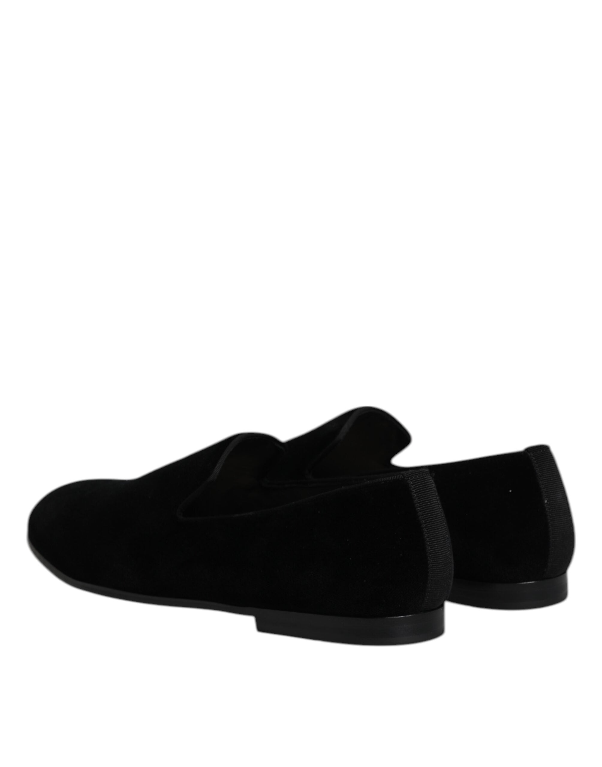 Dolce & Gabbana Black Velvet Slip On Loafers Formal Shoes -   -  Dolce & Gabbana.
