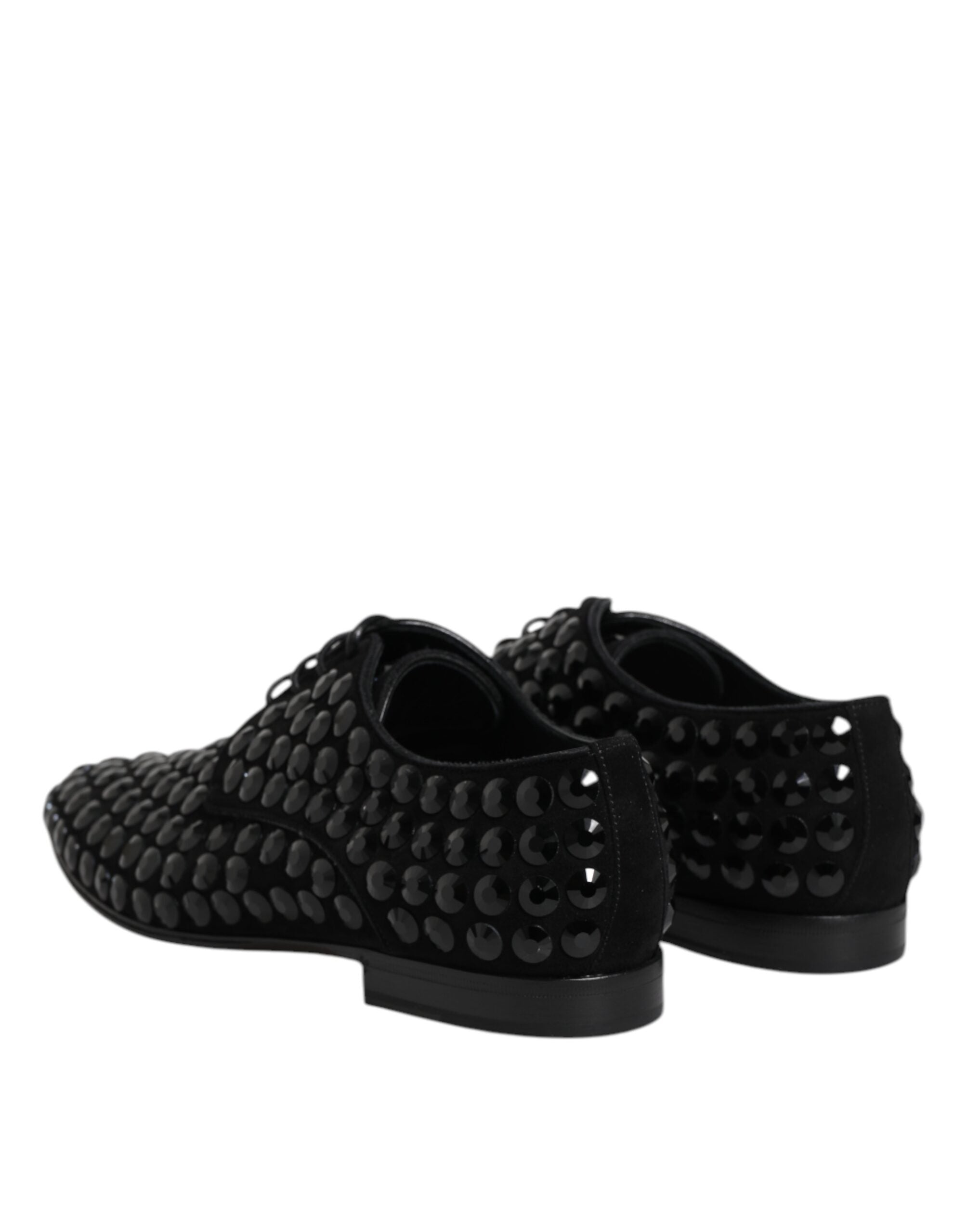 Dolce & Gabbana Black Suede Strass Derby Formal Shoes -   -  Dolce & Gabbana.
