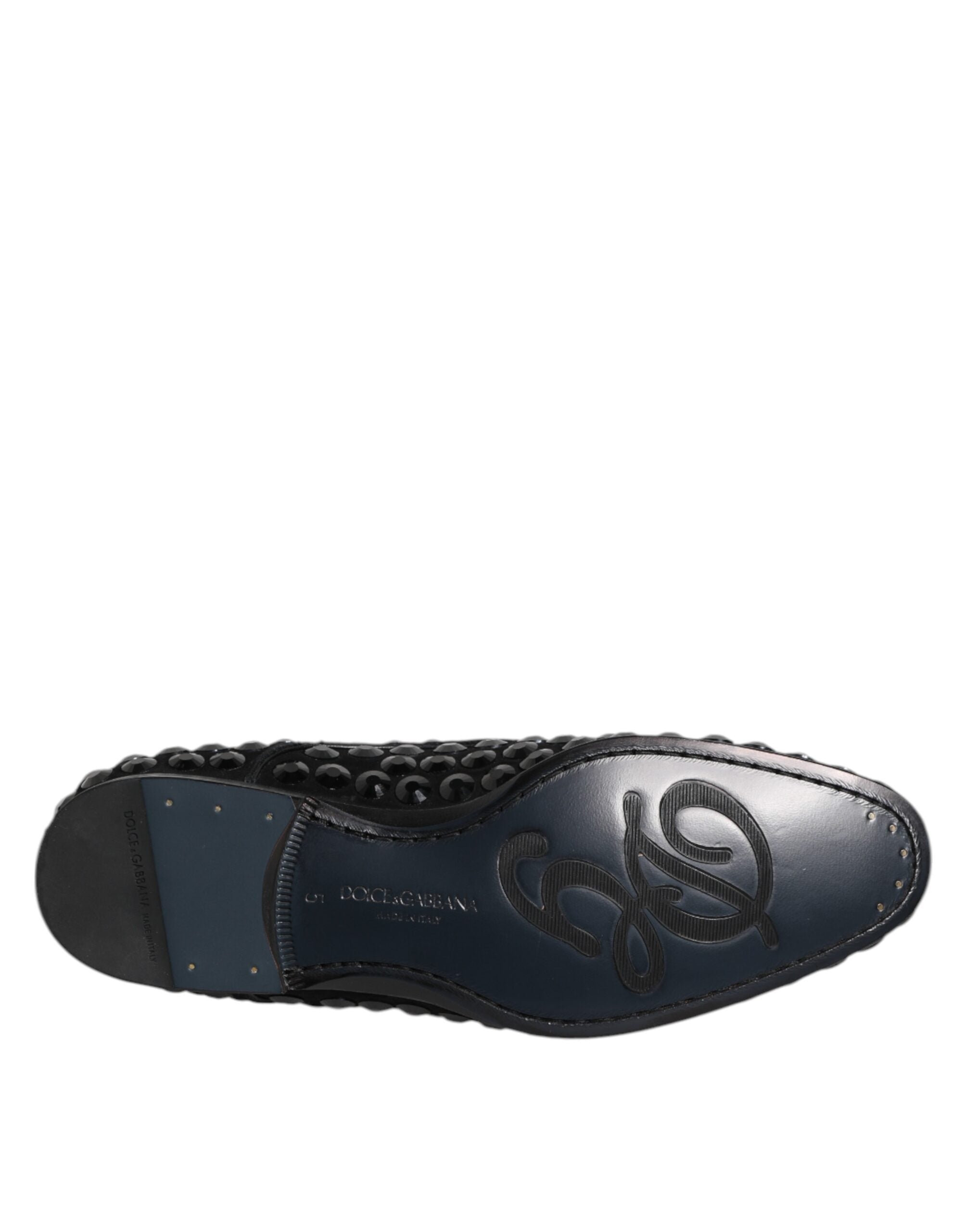 Dolce & Gabbana Black Suede Strass Derby Formal Shoes -   -  Dolce & Gabbana.