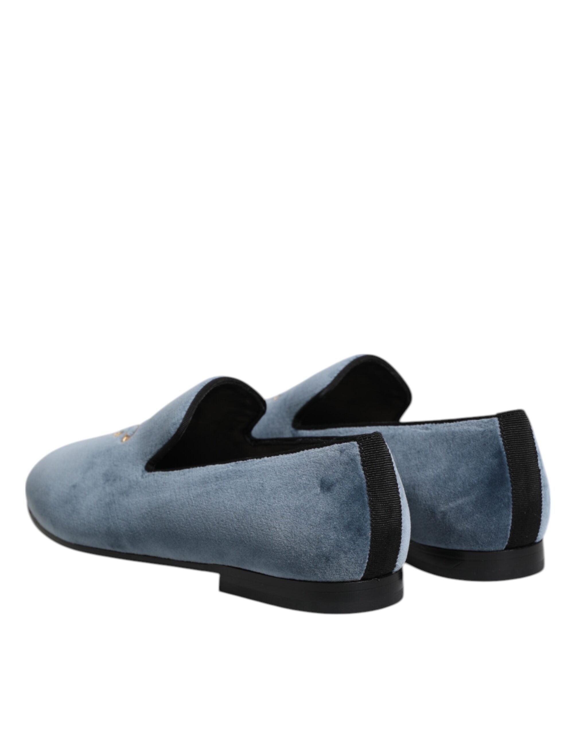 Dolce & Gabbana Blue Velvet DG Logo Loafers Formal Shoes -   -  Dolce & Gabbana.