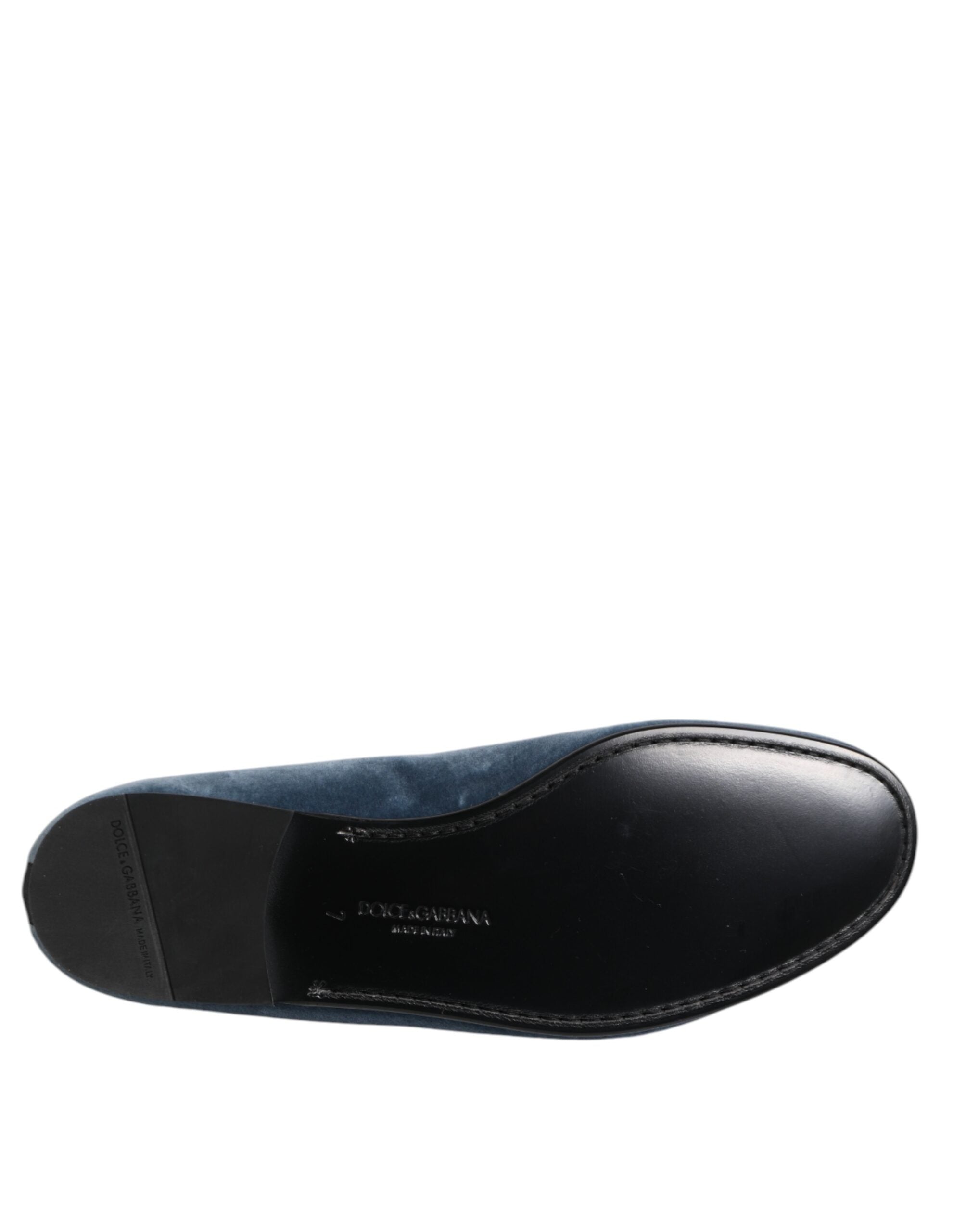 Dolce & Gabbana Blue Velvet DG Logo Loafers Formal Shoes -   -  Dolce & Gabbana.