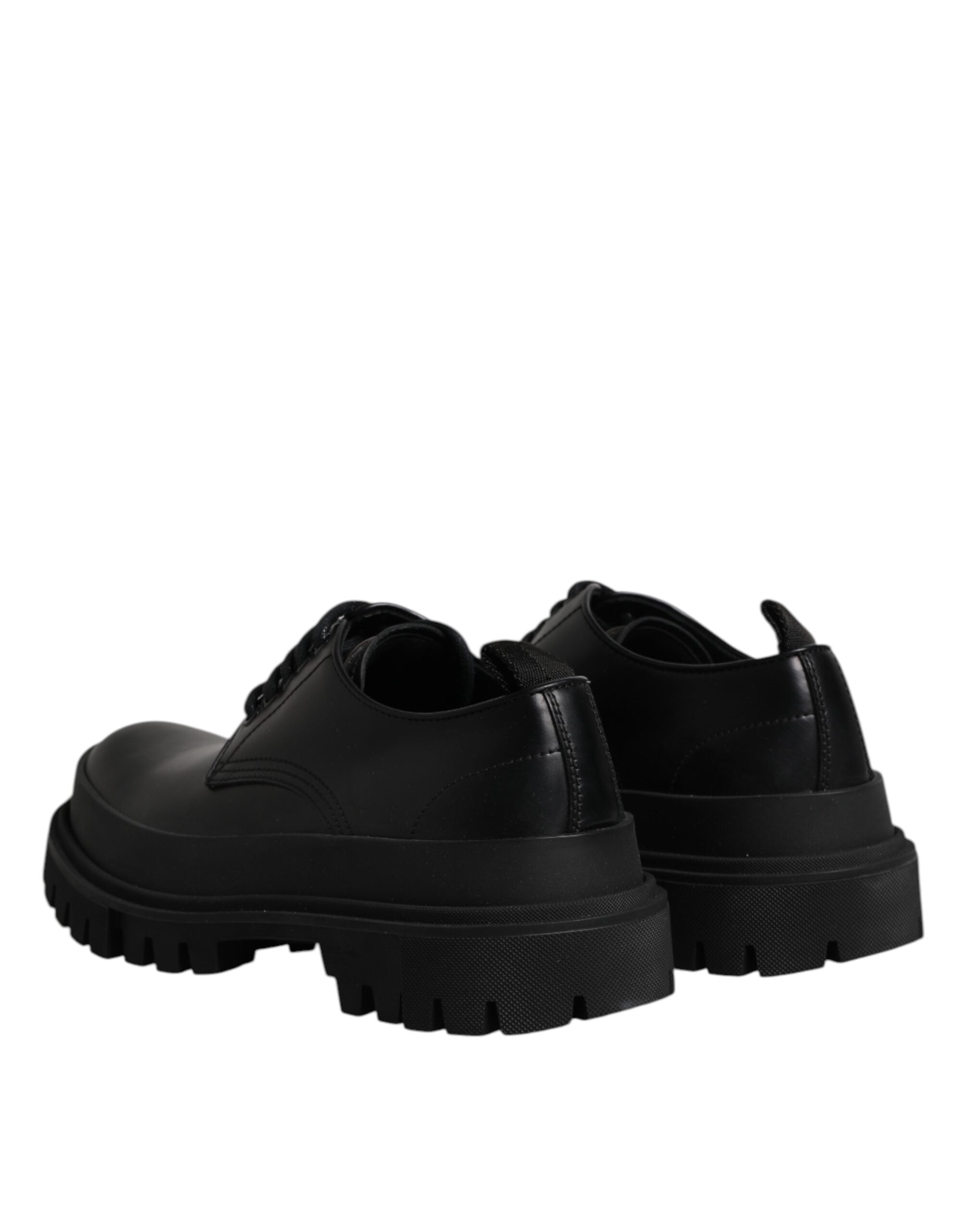 Dolce & Gabbana Black Leather Lace Up Derby Men Dress Shoes -   -  Dolce & Gabbana.