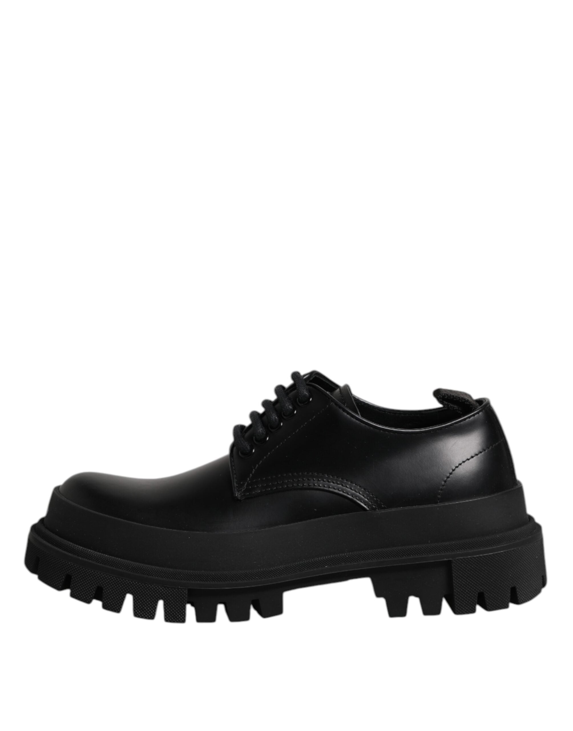 Dolce & Gabbana Black Leather Lace Up Derby Men Dress Shoes -   -  Dolce & Gabbana.