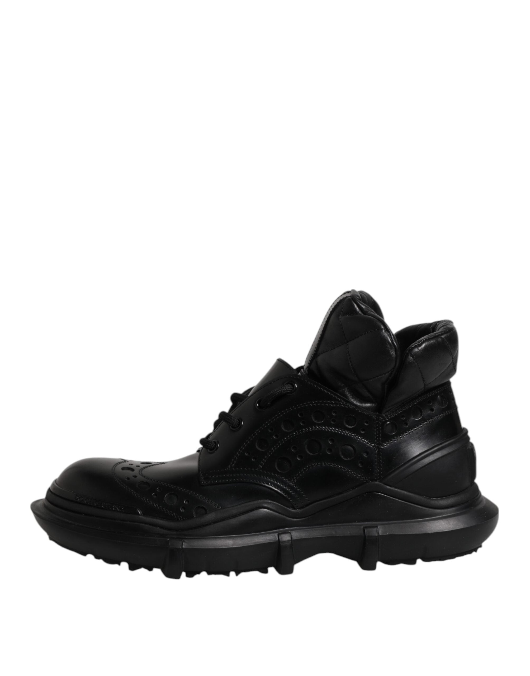 Dolce & Gabbana Black Leather Casual Mens Ankle Boots Shoes -   -  Dolce & Gabbana.