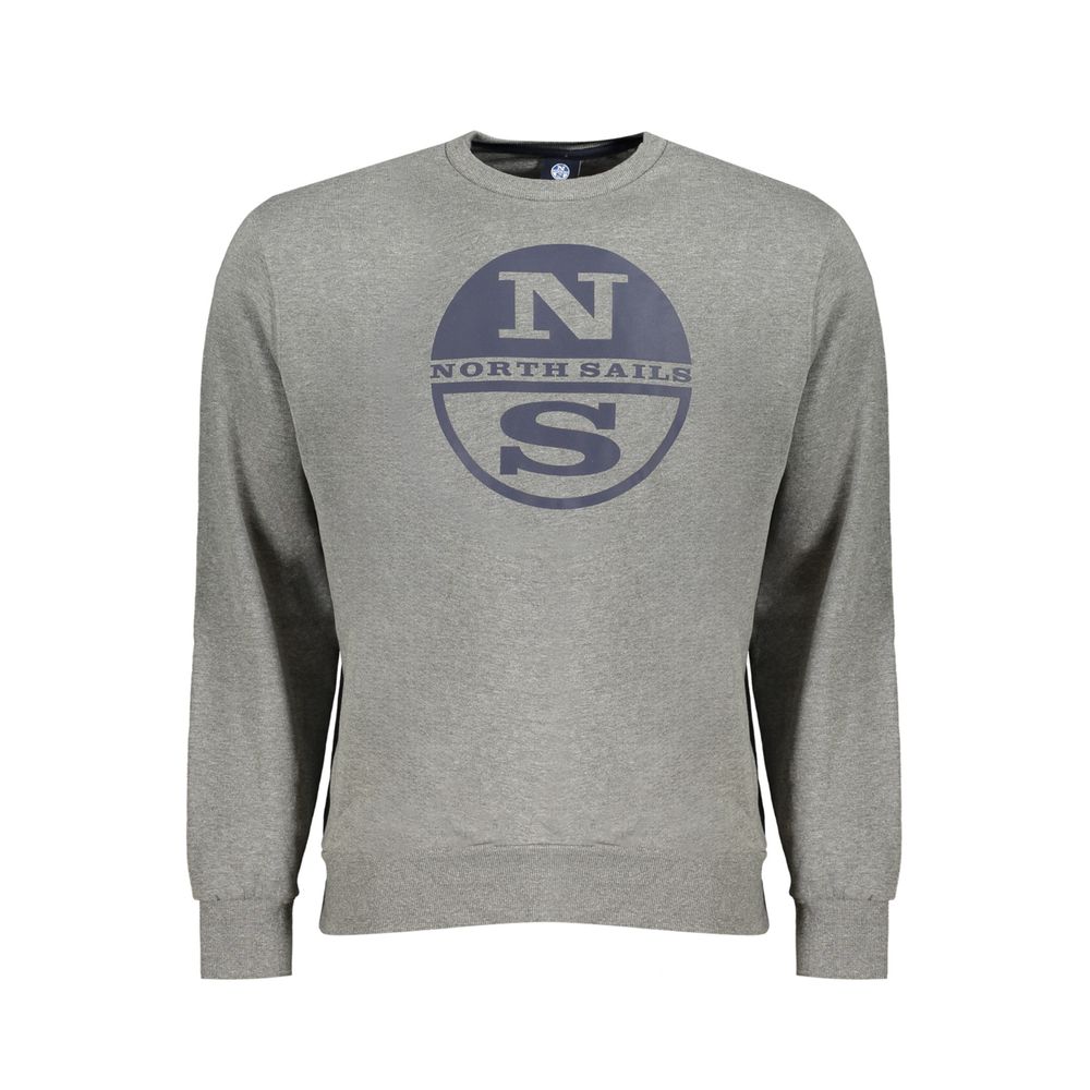 North Sails Gray Cotton Men Sweater -   -  North Sails.