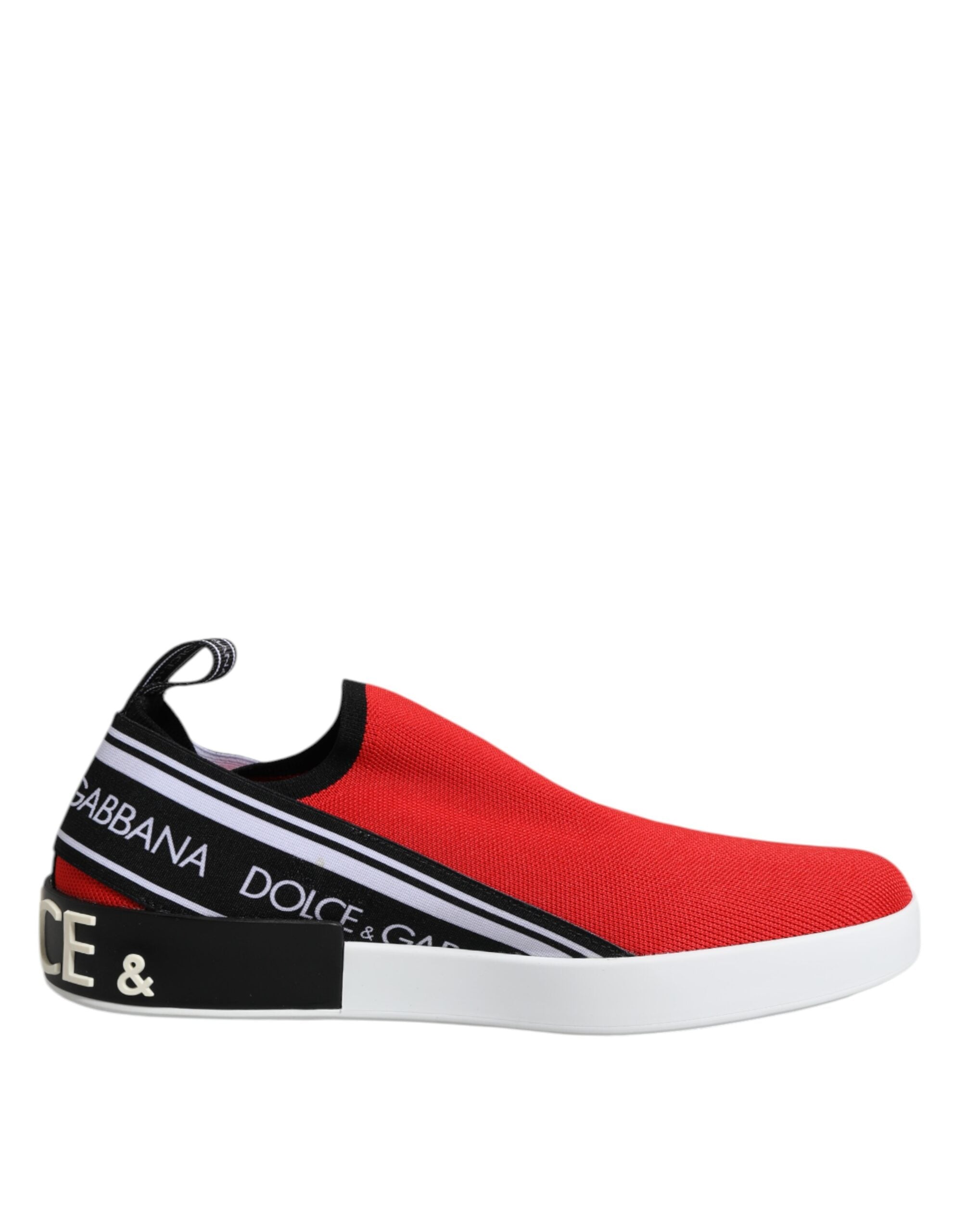 Dolce & Gabbana Red Logo Low Top Slip On Men Sneakers Shoes -   -  Dolce & Gabbana.