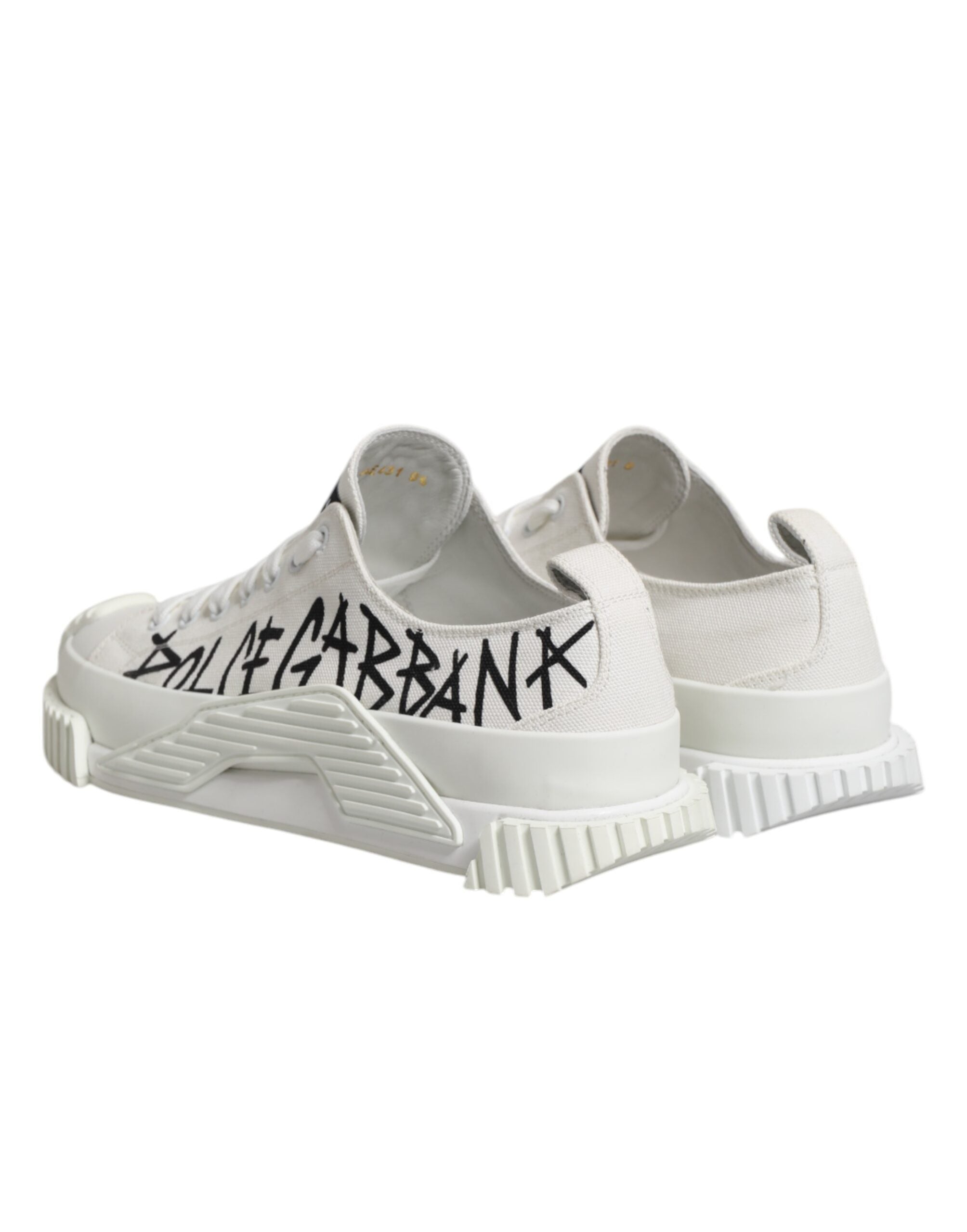 Dolce & Gabbana White Logo Print Lace Up Low Top Sneakers Shoes -   -  Dolce & Gabbana.