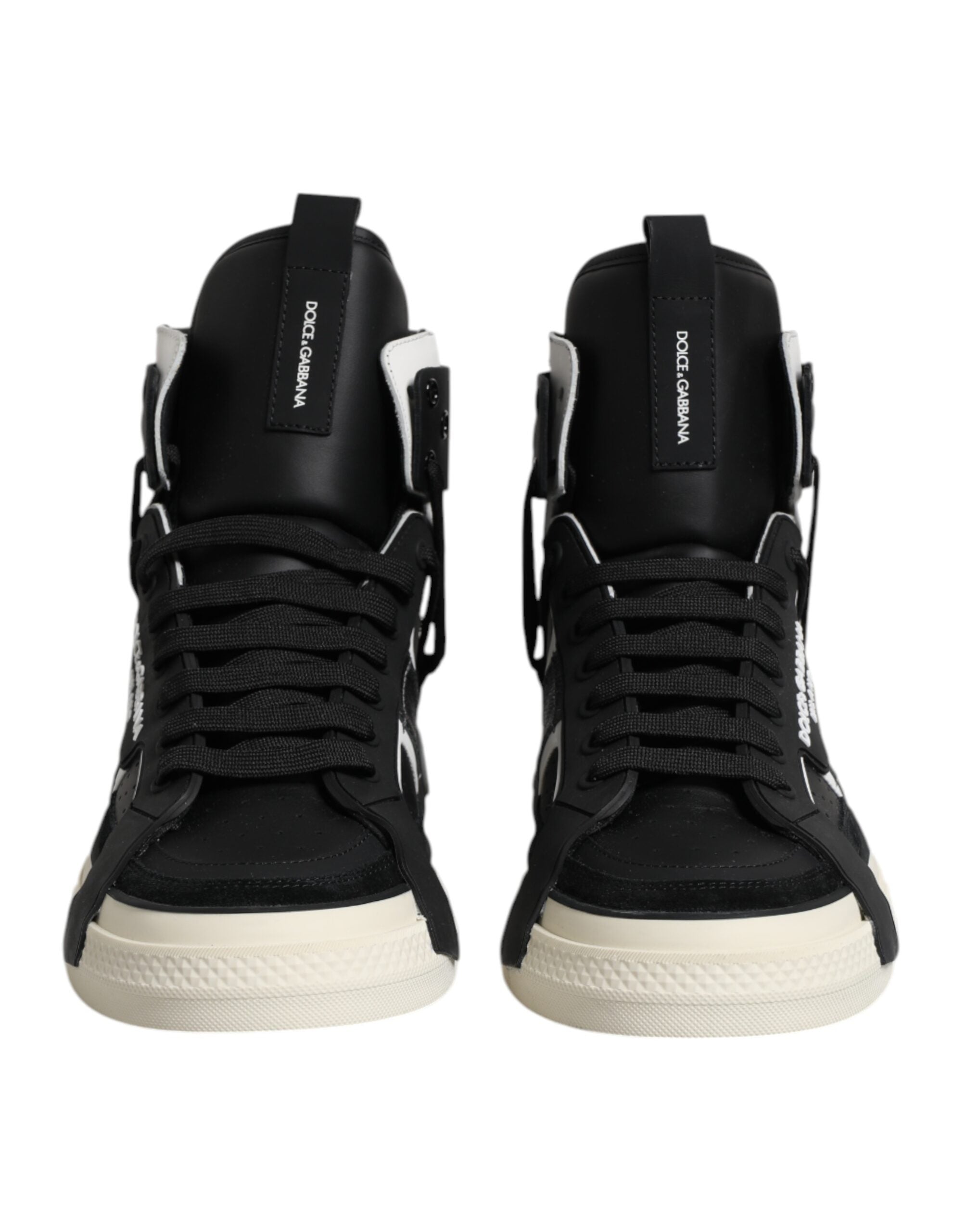 Dolce & Gabbana Black Leather High Top Logo Men Sneakers Shoes -   -  Dolce & Gabbana.