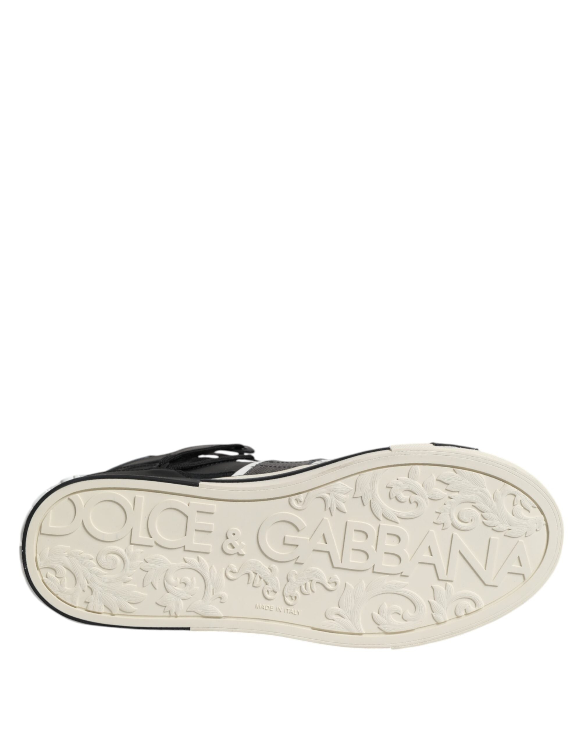 Dolce & Gabbana Black Leather High Top Logo Men Sneakers Shoes -   -  Dolce & Gabbana.