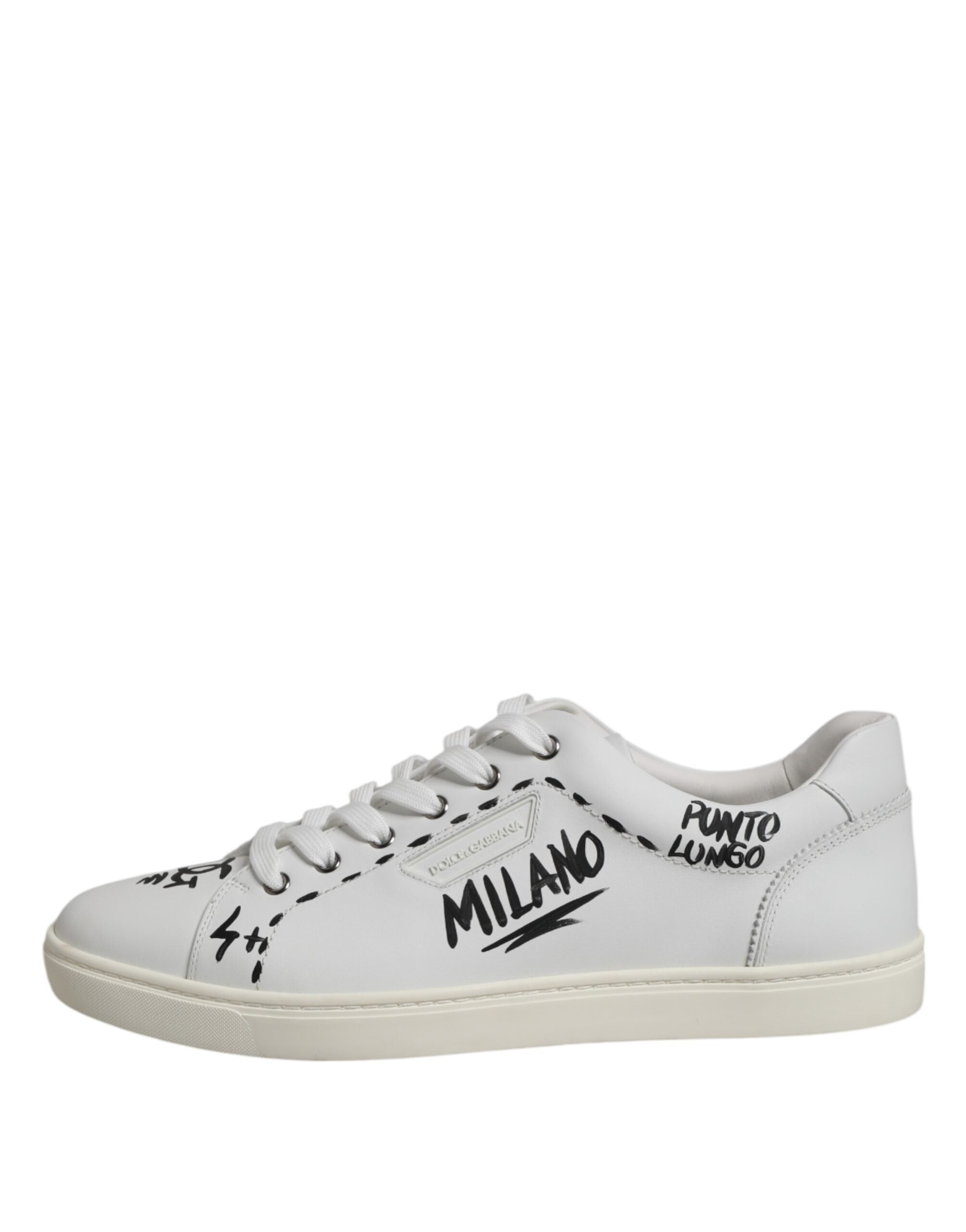 Dolce & Gabbana White London Calf Leather Men Sneakers Shoes -   -  Dolce & Gabbana.