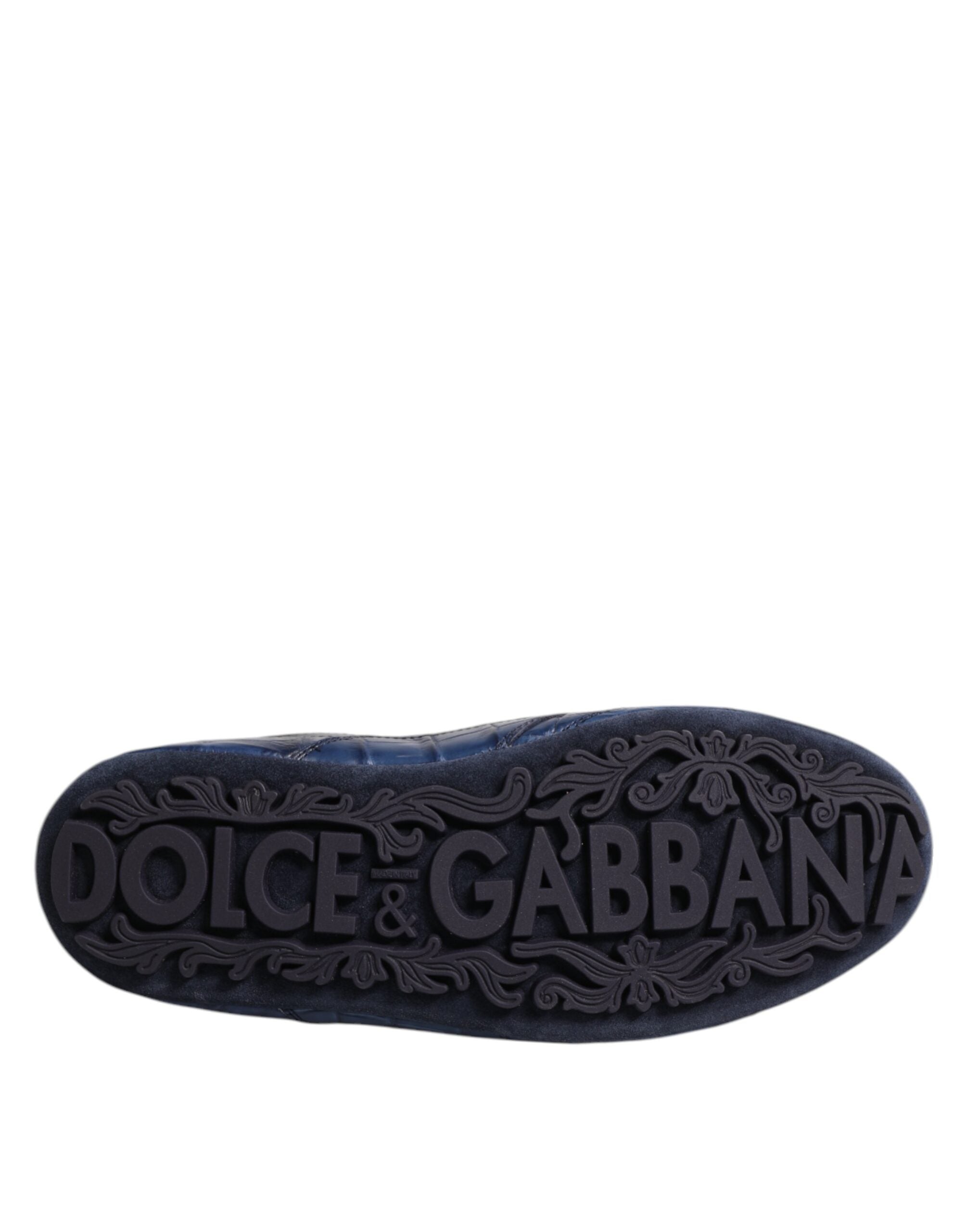 Dolce & Gabbana Dark Blue Leather Low Top Men Sneakers Shoes -   -  Dolce & Gabbana.