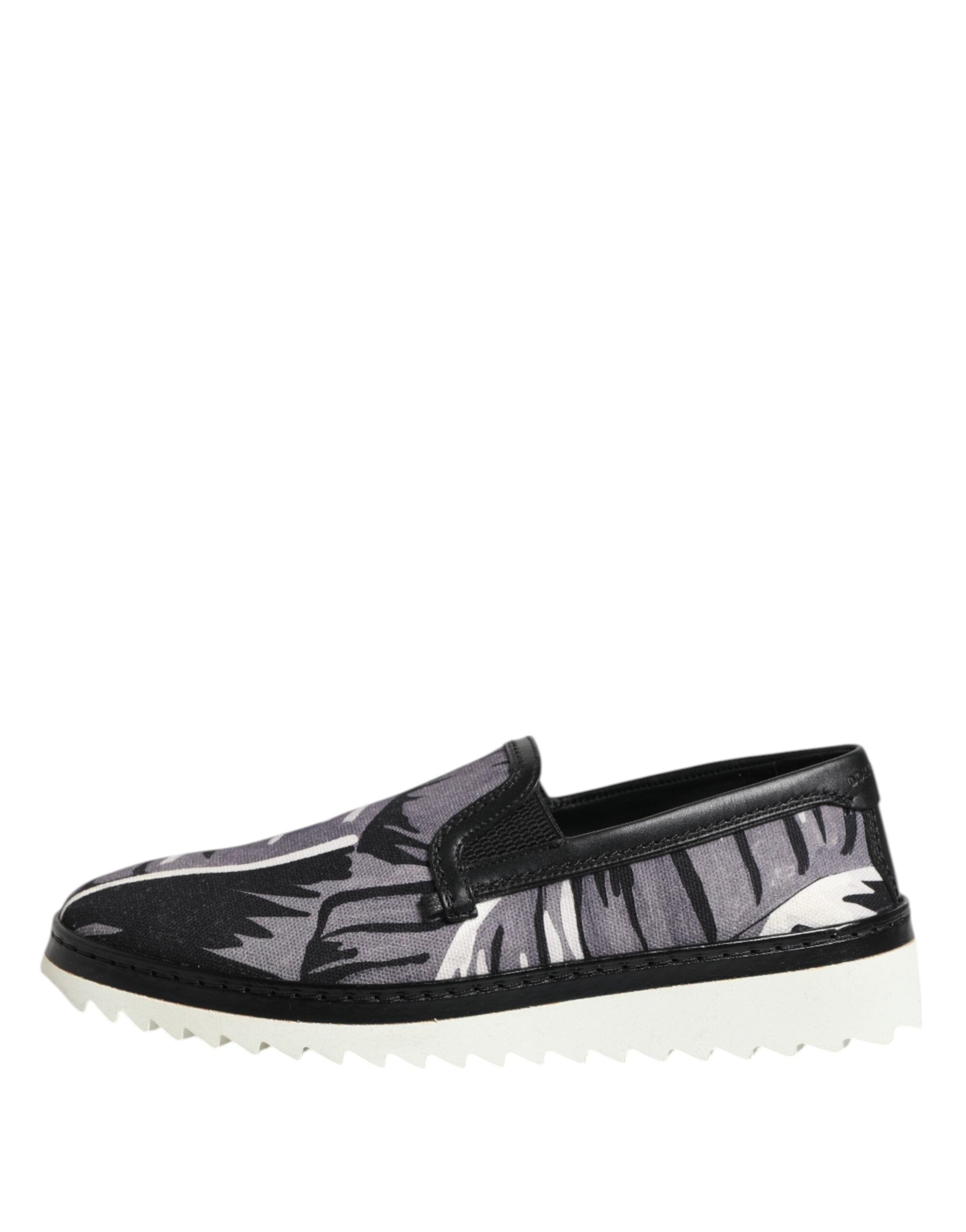 Dolce & Gabbana Black Tropical Slip On Men Sneakers Shoes -   -  Dolce & Gabbana.
