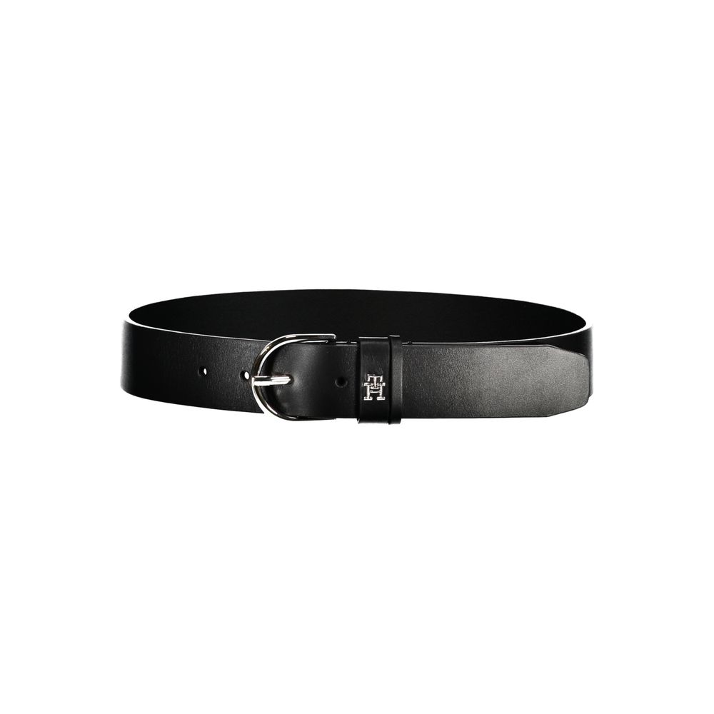 Tommy Hilfiger Chic Black Leather Belt with Metal Buckle -   -  Tommy Hilfiger.