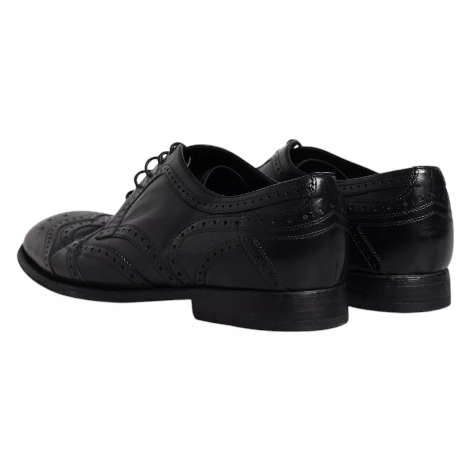 Dolce & Gabbana Dark Blue Leather Derby Wingtip Formal Shoes -   -  Dolce & Gabbana.