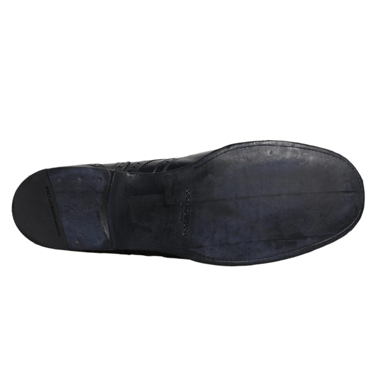 Dolce & Gabbana Dark Blue Leather Derby Wingtip Formal Shoes -   -  Dolce & Gabbana.