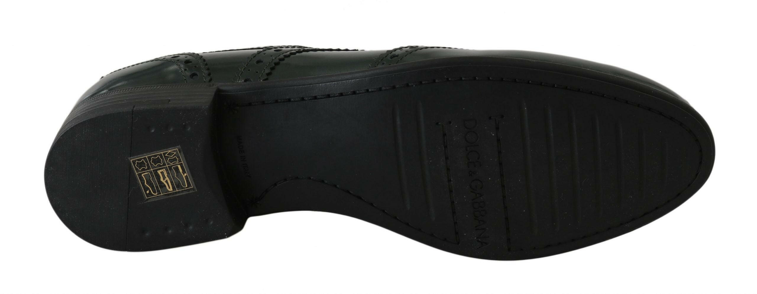 Dolce & Gabbana Green Leather Broque Oxford Wingtip Shoes -   -  Dolce & Gabbana.