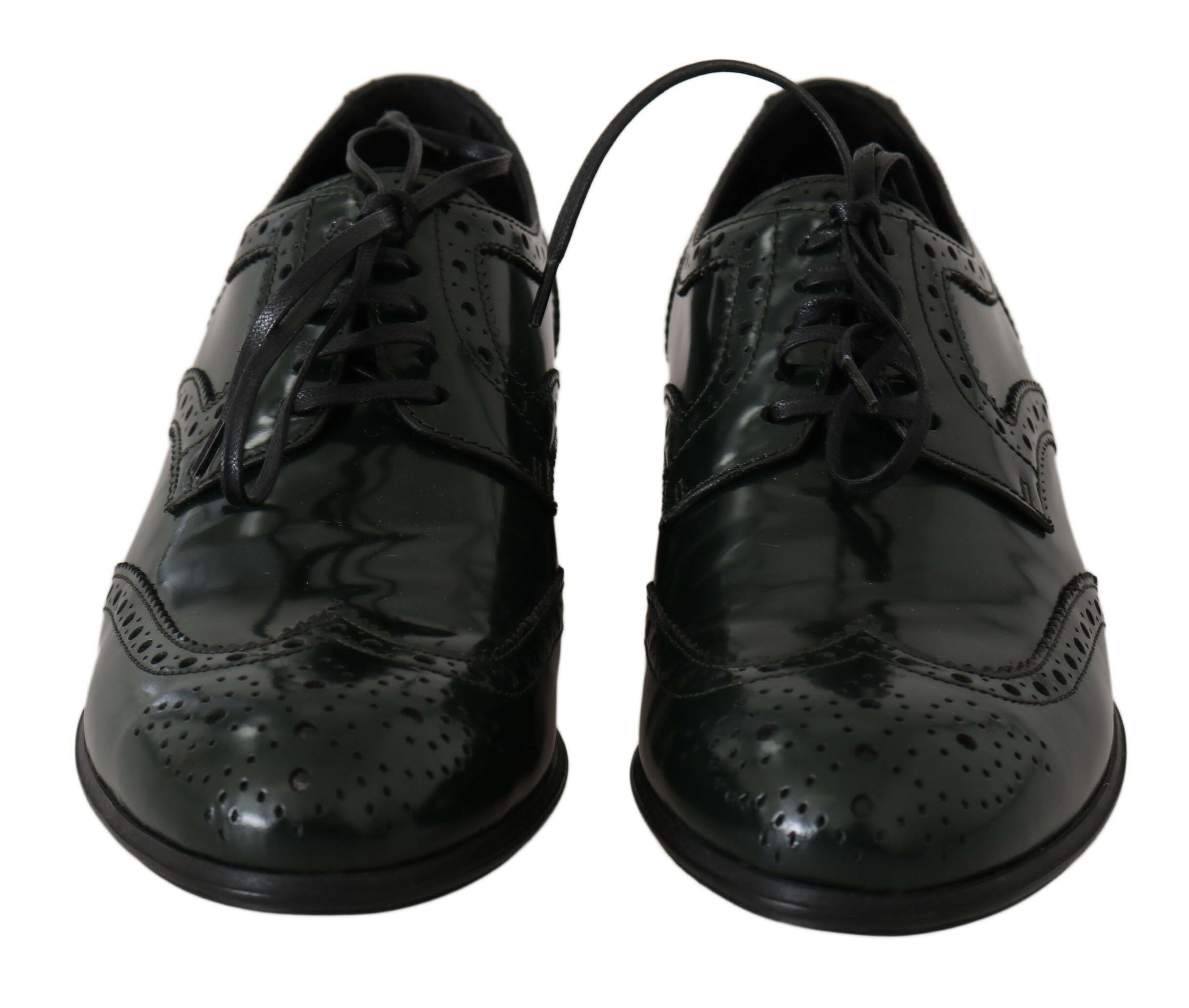 Dolce & Gabbana Green Leather Broque Oxford Wingtip Shoes -   -  Dolce & Gabbana.