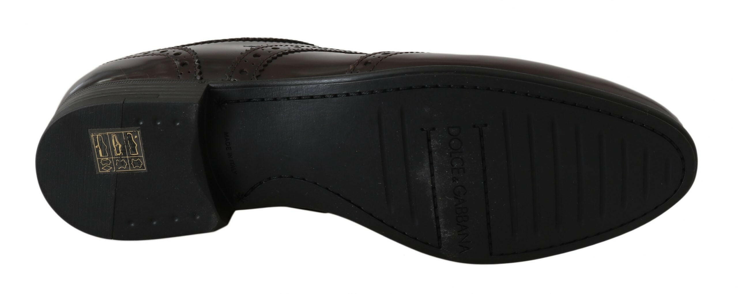 Dolce & Gabbana Brown Leather Broques Oxford Wingtip Shoes -   -  Dolce & Gabbana.