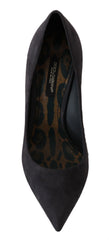 Dolce & Gabbana Gray Suede Leather Stiletto  Shoes Heels -   -  Dolce & Gabbana.