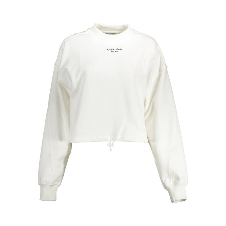 Calvin Klein - Minimalist Cropped Cotton Sweatshirt - White Calvin Klein