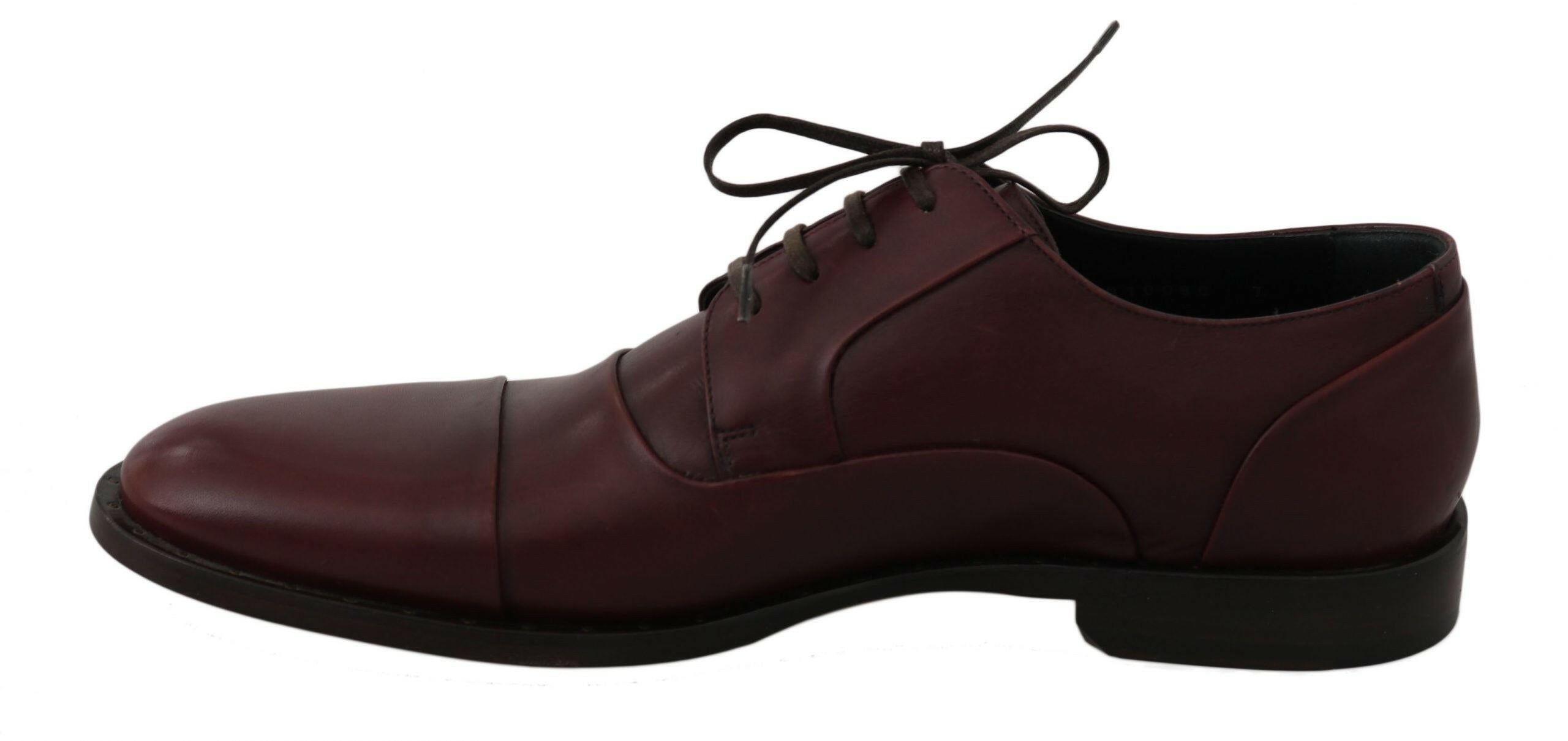 Dolce & Gabbana Red Bordeaux Leather Derby Formal Shoes -   -  Dolce & Gabbana.
