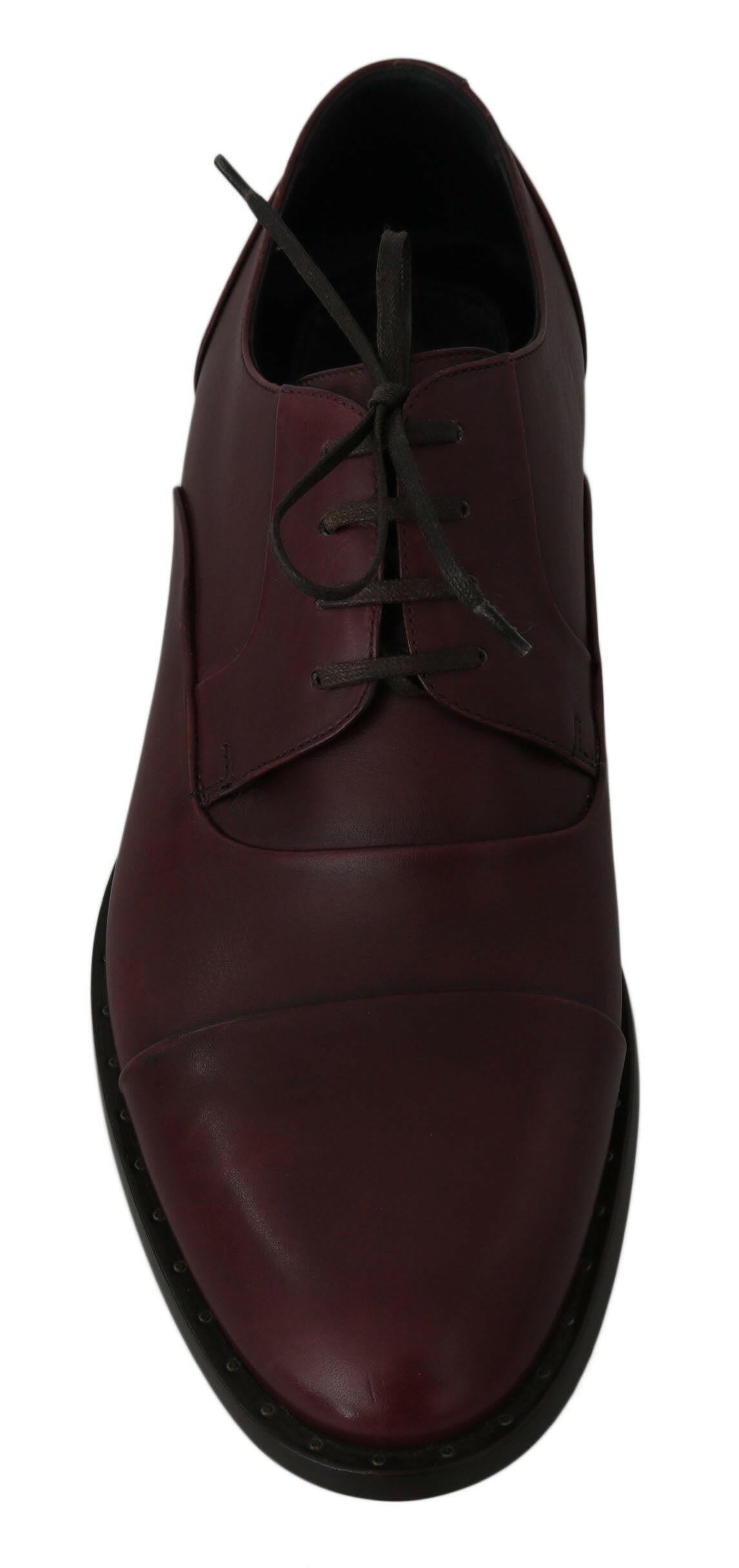 Dolce & Gabbana Red Bordeaux Leather Derby Formal Shoes -   -  Dolce & Gabbana.