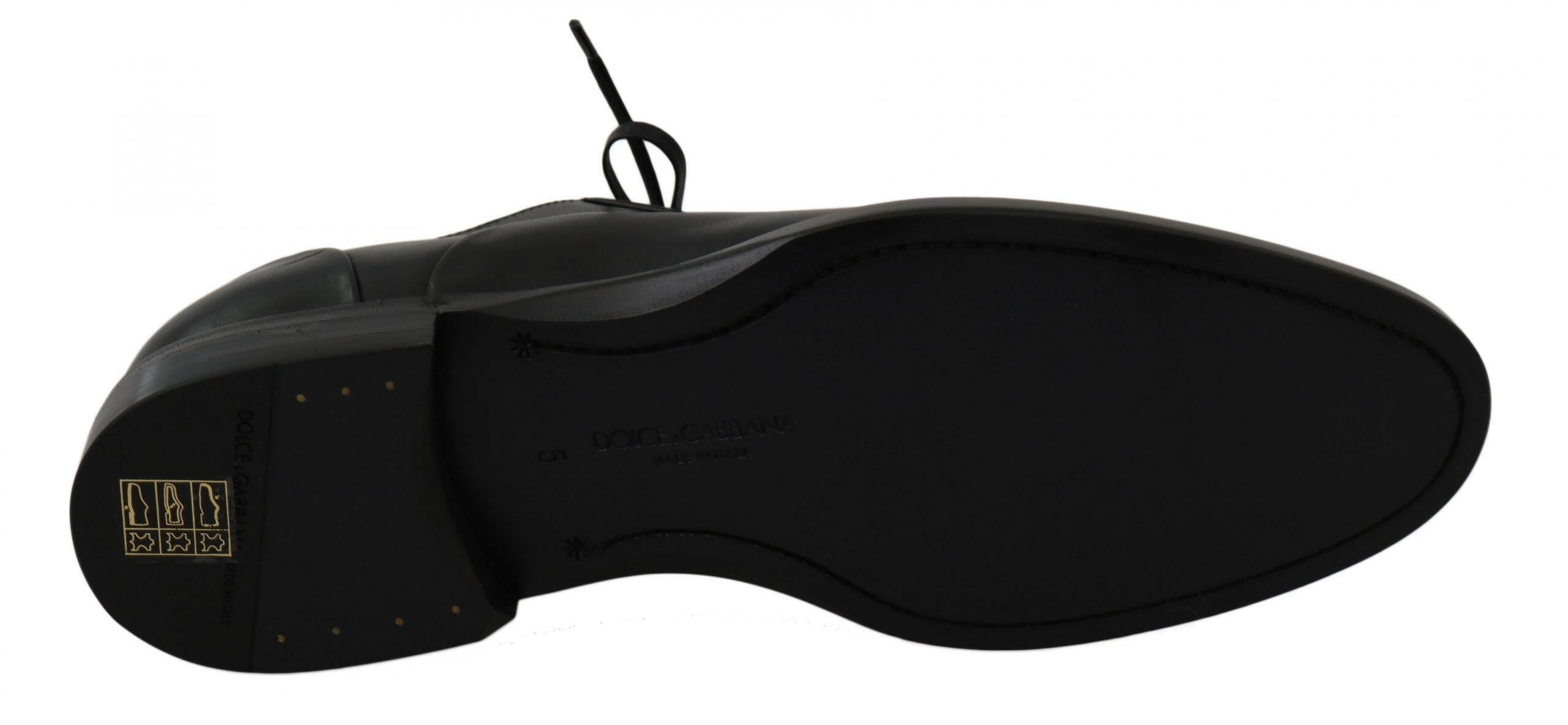 Dolce & Gabbana Black Leather Derby Formal Shoes -   -  Dolce & Gabbana.