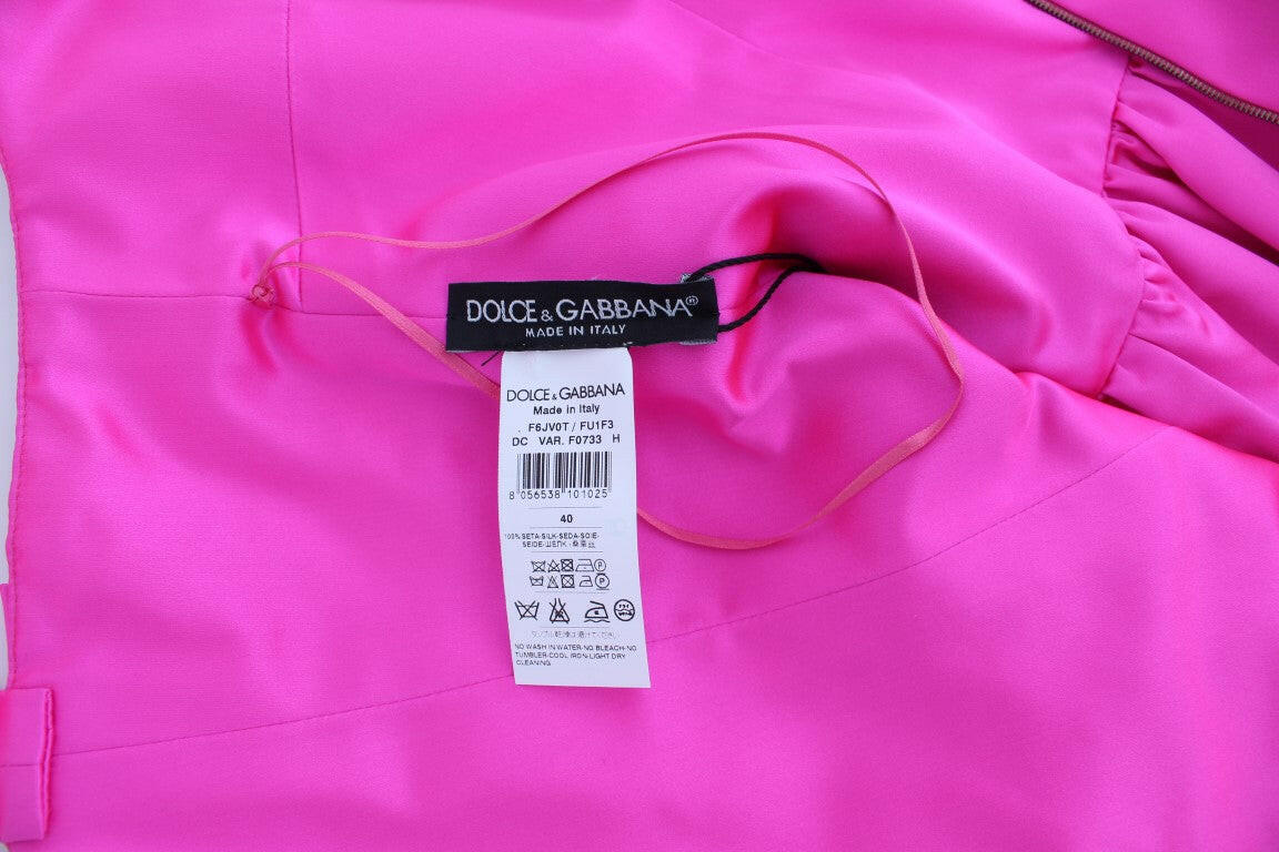 Dolce & Gabbana Pink Silk Long Sheath Ball Gown Dress -   -  Dolce & Gabbana.