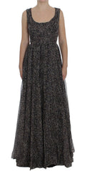 Dolce & Gabbana Dark Silk Shift Gown Full Length Dress -   -  Dolce & Gabbana.