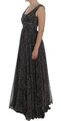 Dolce & Gabbana Dark Silk Shift Gown Full Length Dress -   -  Dolce & Gabbana.