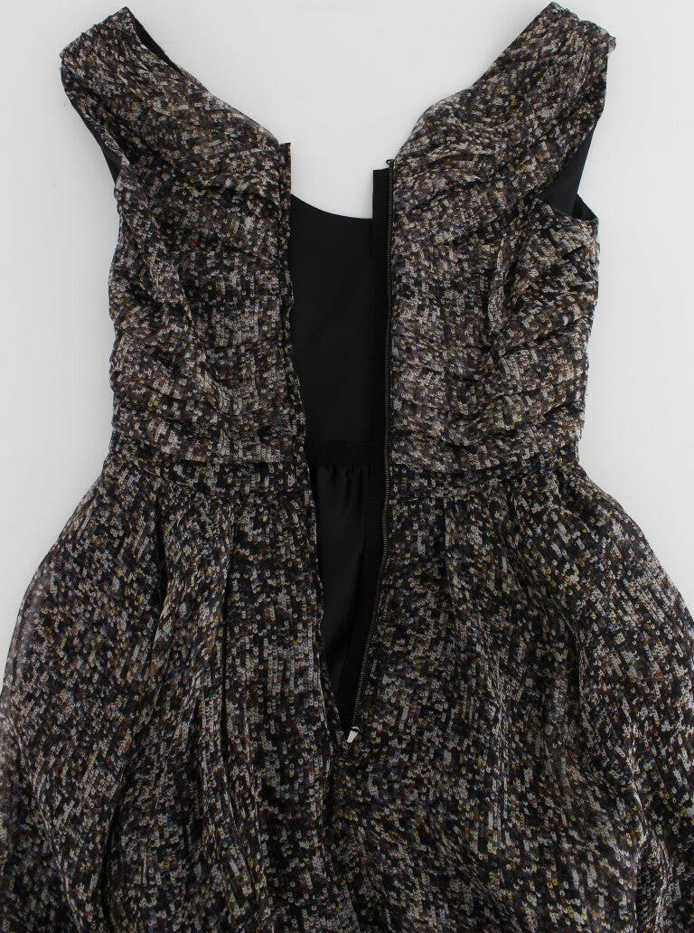 Dolce & Gabbana Dark Silk Shift Gown Full Length Dress -   -  Dolce & Gabbana.