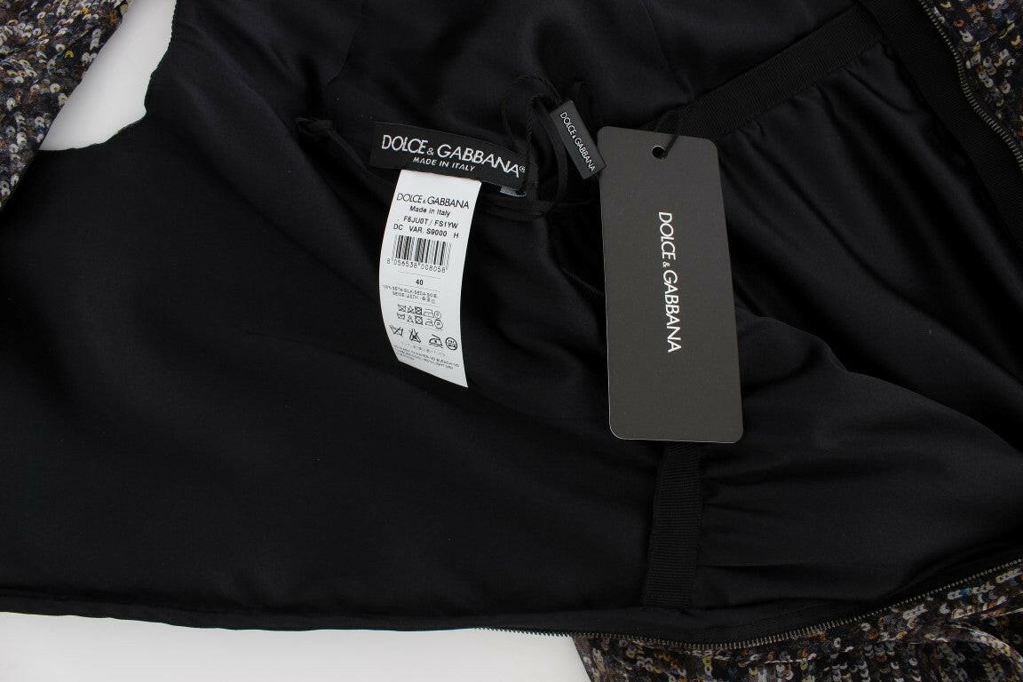Dolce & Gabbana Dark Silk Shift Gown Full Length Dress -   -  Dolce & Gabbana.