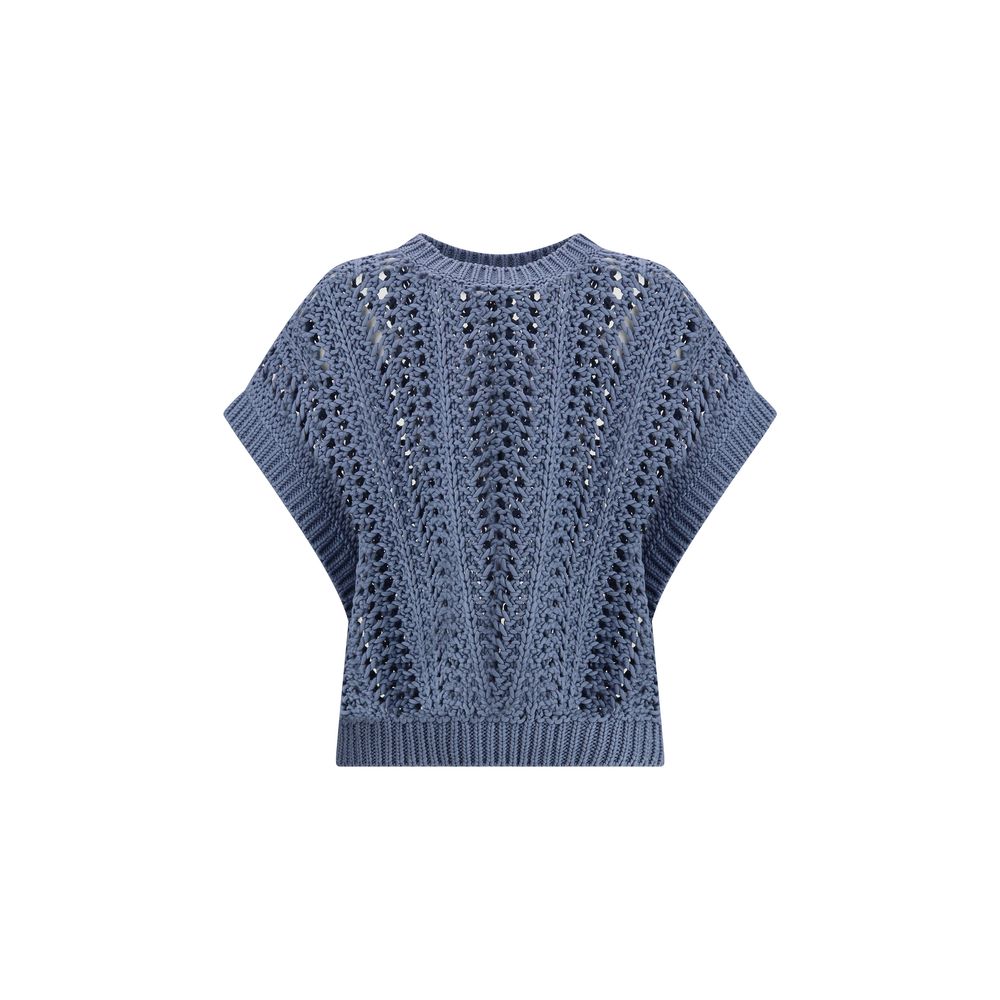 Brunello Cucinelli Lace-knit  Vest -   -  Brunello Cucinelli.