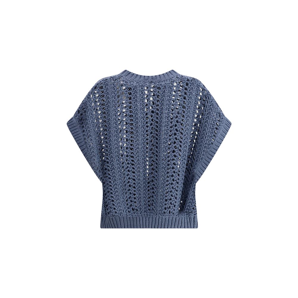 Brunello Cucinelli Lace-knit  Vest -   -  Brunello Cucinelli.