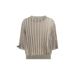 Brunello Cucinelli Openwork knit pattern Sweater with sequins -   -  Brunello Cucinelli.