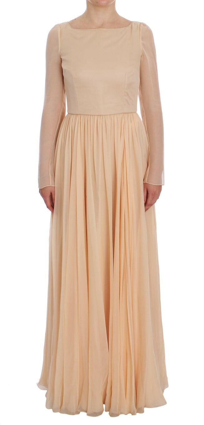 Dolce & Gabbana Beige Silk Ball Gown Full Length Dress -   -  Dolce & Gabbana.