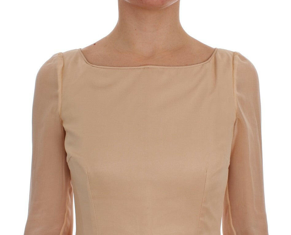 Dolce & Gabbana Beige Silk Ball Gown Full Length Dress -   -  Dolce & Gabbana.
