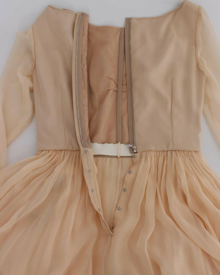 Dolce & Gabbana Beige Silk Ball Gown Full Length Dress -   -  Dolce & Gabbana.