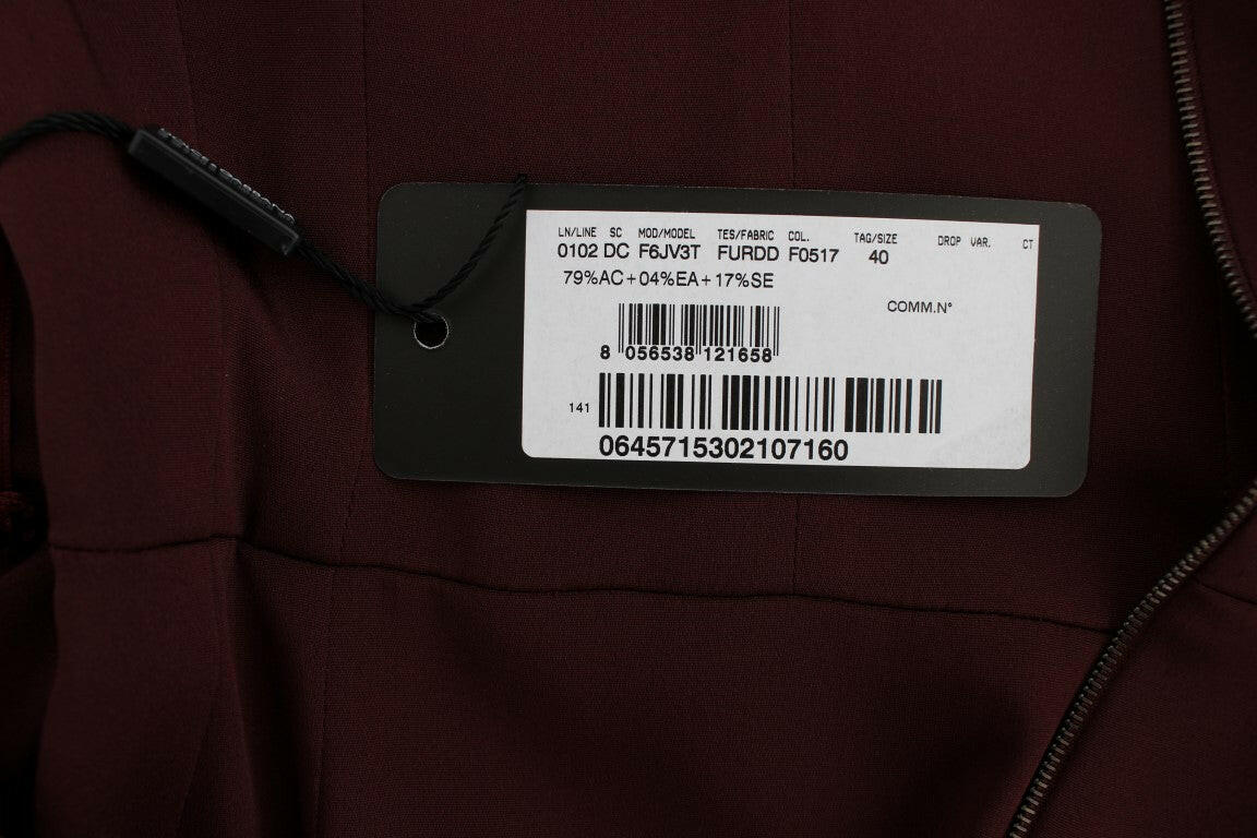 Dolce & Gabbana Bordeaux Stretch Full Length Sheath Dress -   -  Dolce & Gabbana.